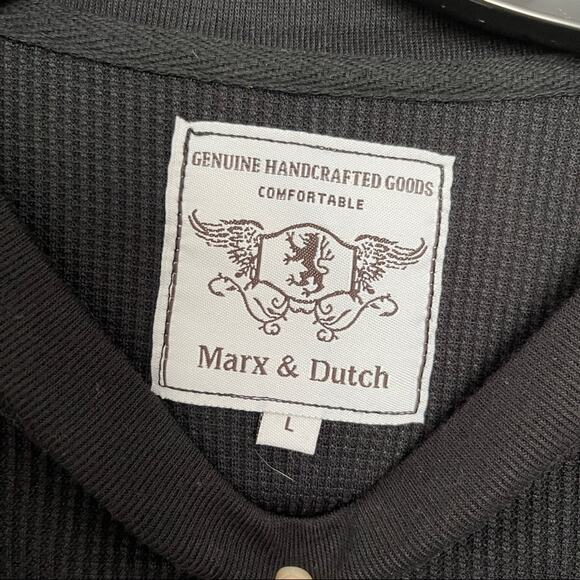 Marx & Dutch Men's Black large oversized Pull-over Long Sleeve Shirt - Picture 8 of 8